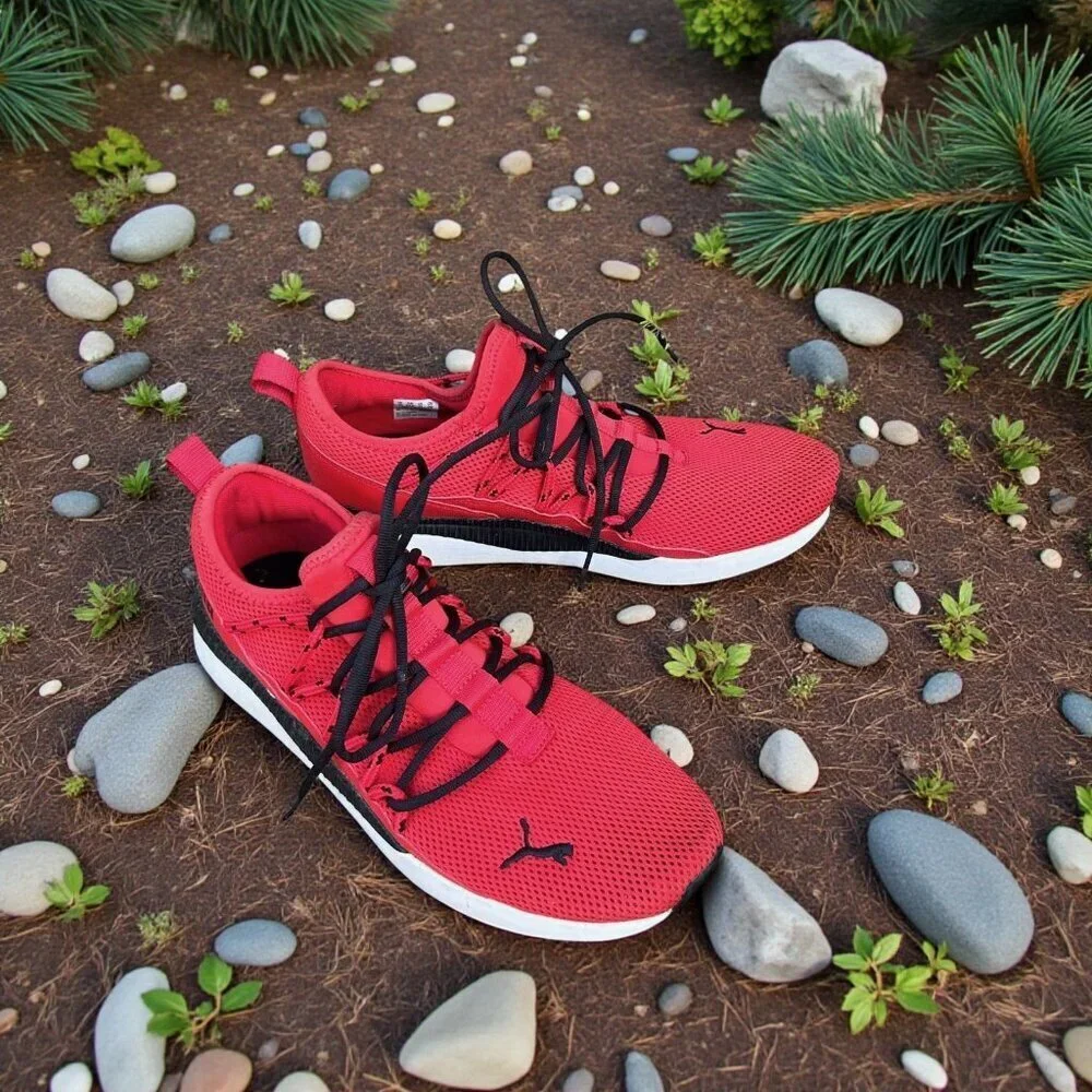 Puma Men's Pacer Web Red Black 386818-02 Sneakers Casual Size 11